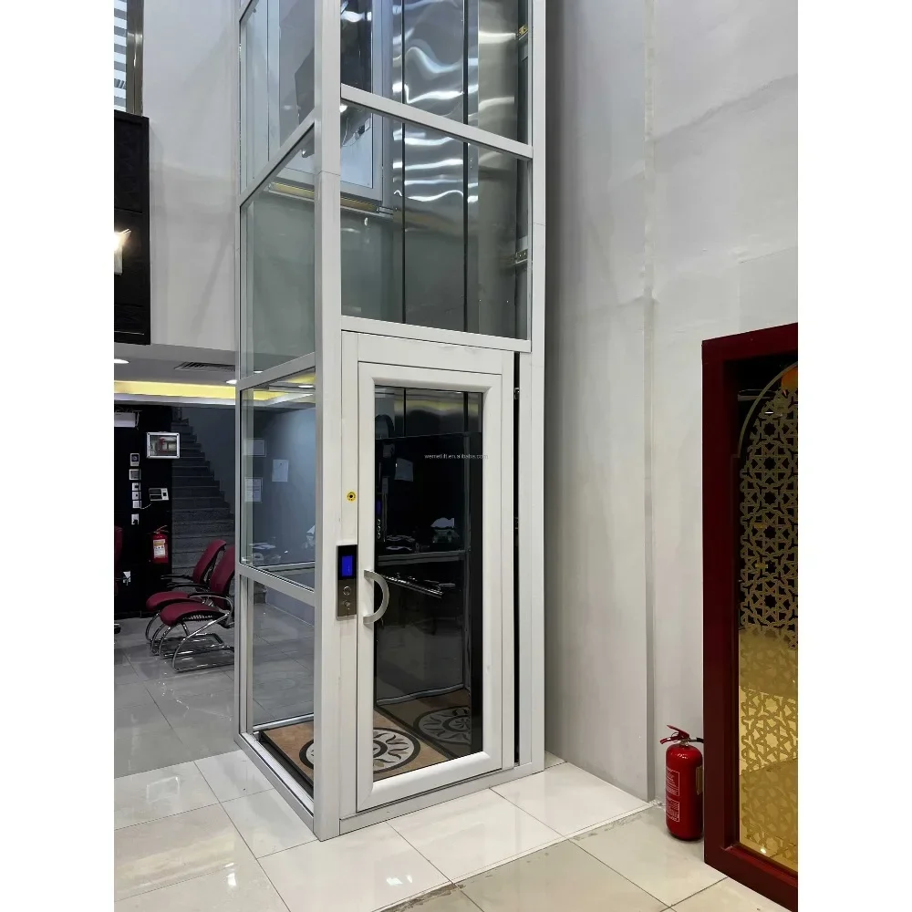 approved 320KG 450KG Modernize Home Residential Passenger Elevator Glass lift with glass shaft