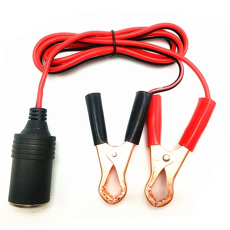 12V High Power Universal Automotive Use Random Connector Head Pure Copper Car Battery Clip Adapter for Cigarette Lighter Socket
