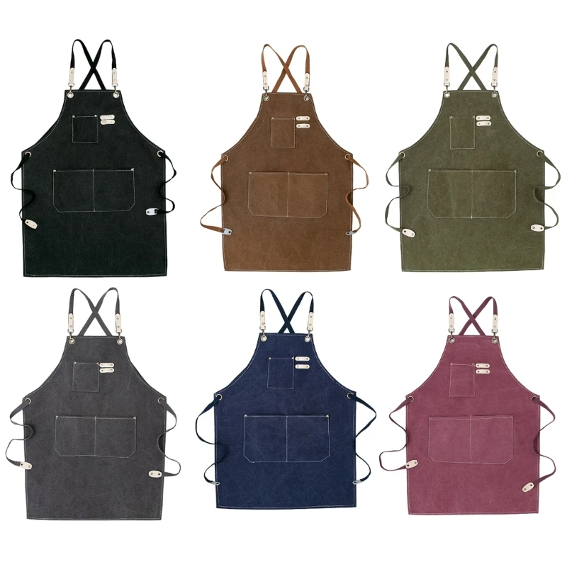 

Canvas Apron For Coffee Professionals, Adjust Canvas Workwear Multiple Pockets For Restaurant Staff