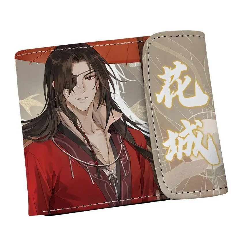Tian Guan Blessing Anime Merchandise Full Color Hidden Buckle PU Leather Wallet Unisex Student Short Coin Purse Anime
