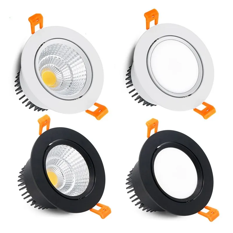 High-performance Embedded LED Downlight Angle Adjustable 5W7W9W12W15W18W COB Anti-Glare Dimmable Ceiling Light Spotlights