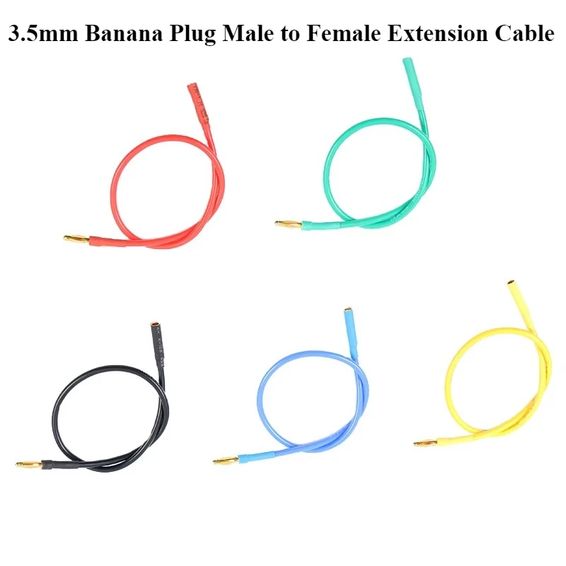 3.5mm Banana Plug Extension Cord Length 10/20/30/40/50CM 14AWG 16AWG 18AWG Silicone Wire For Motor ESC RC Drone Aircraft Parts