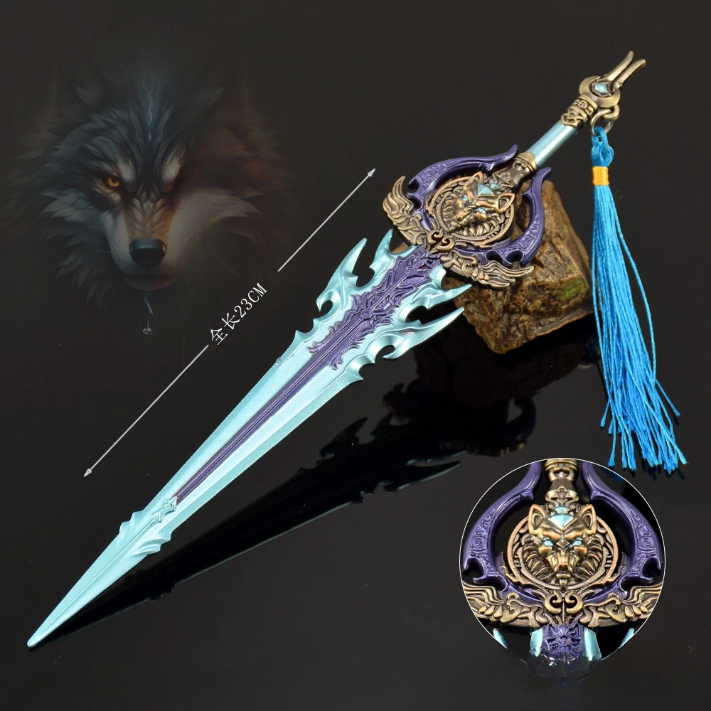 23cm/9.06in Frostwolf's Chinese Cold Weapon Model Game Peripherals Teeth Knife Collectible Desk Cosplay Hobbies Boys Toys Gifts