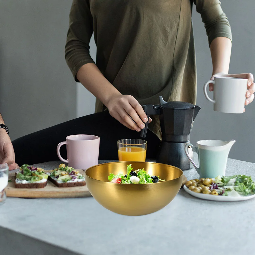 

Салатница из нержавеющей стали, элегантная многофункциональная миска для смешивания еды для салата, закусок, пищевых принадлежностей