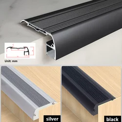 Stair Corner LED Aluminum Profile Waterproof Anti-Slip Backlight Hard Bar Strip Light Step Diffuse Channel Cover Linear Lamp