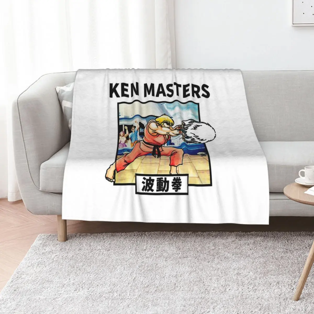 Ken Masters Hadoken Throw Blanket Plush Sofa Throw bed plaid Loose Camping for sofa Blankets