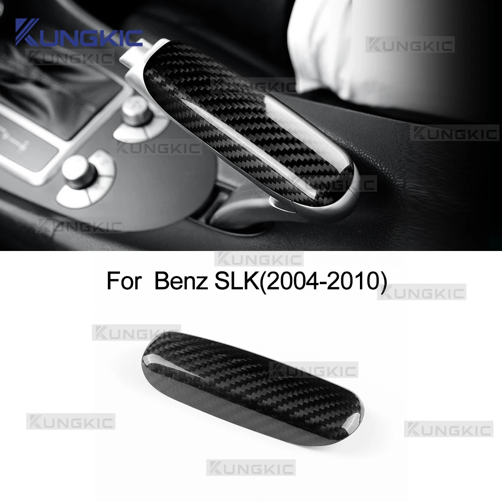

For Mercedes Benz SLK R171 2004 2005 2006 2007 2008 2009 2010 Car Handbrake Grips Trim Cover Real Dry Hard Carbon Fiber Sticker
