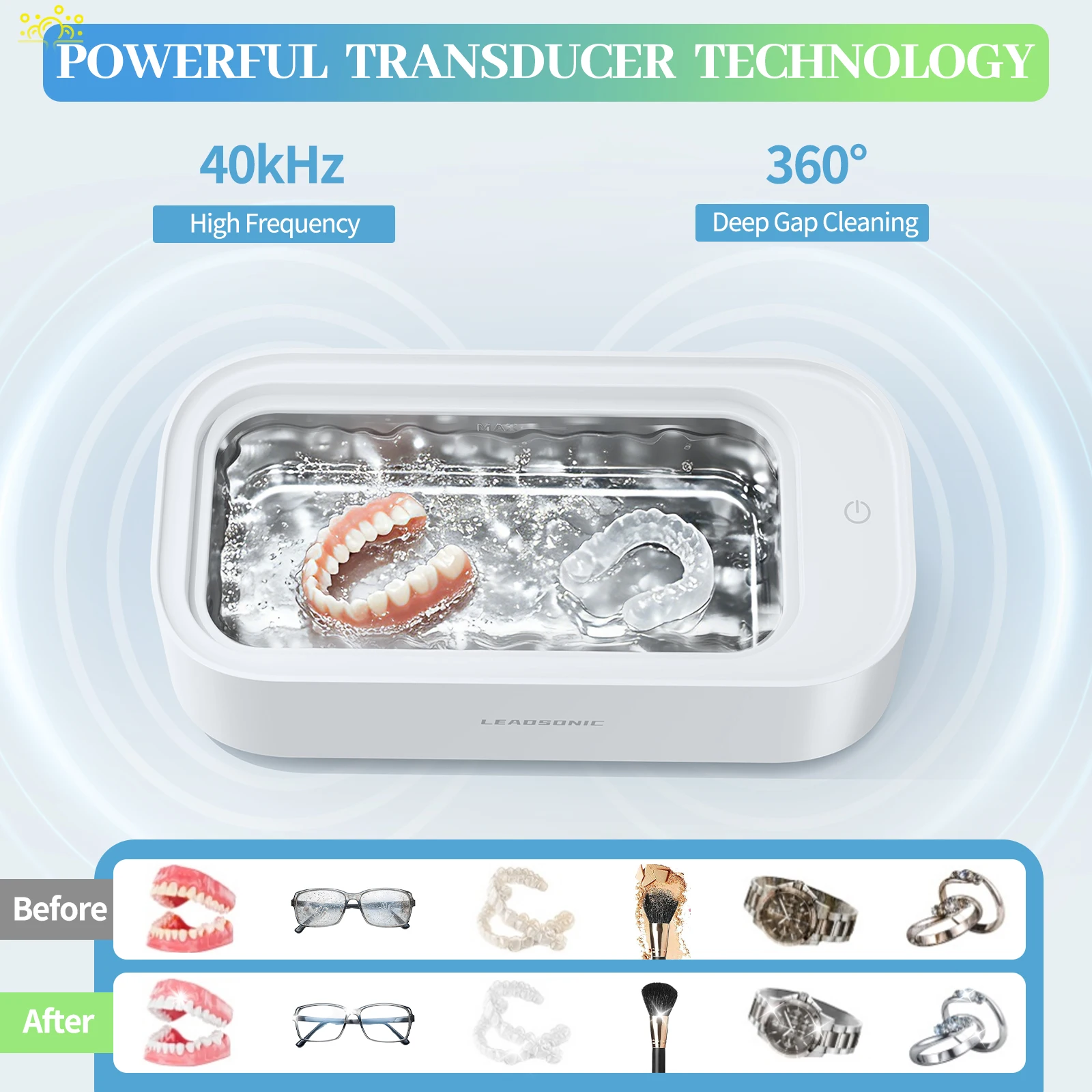 Ultrasonic Cleaner 40kHz Ultrasound Glasses Jewelry Cleaner Ultrasound Cleaning Bath Ultrasonic Glasses Washing Machine EU Plug