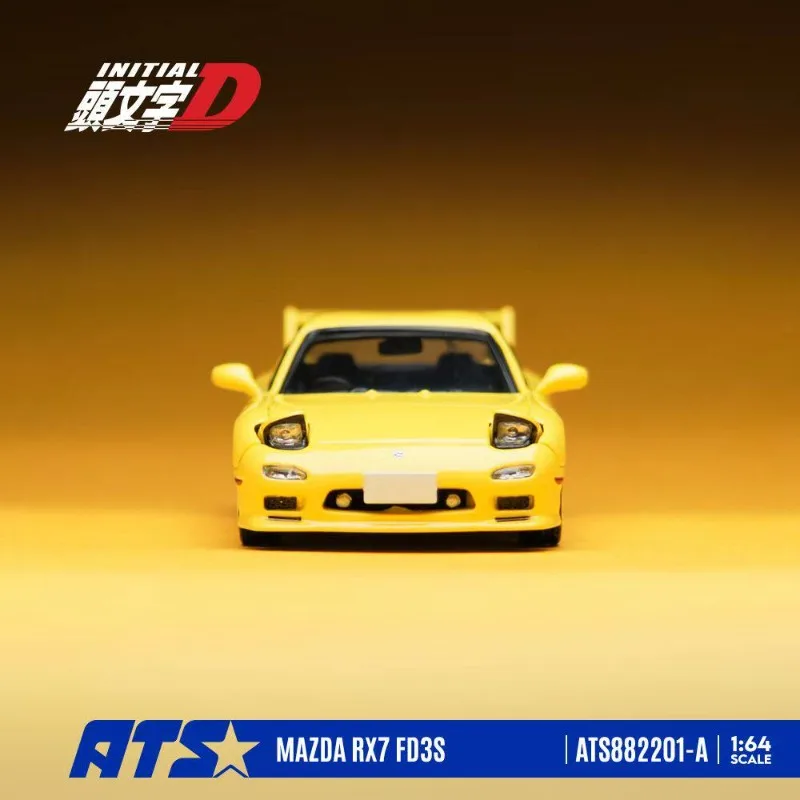 ATS 1:64 Mazda RX‑7 FD3S Initial‑D Theme Die‑cast Alloy Car Model, Detailed Scale Vehicle, Collectible Display Hobby Piece