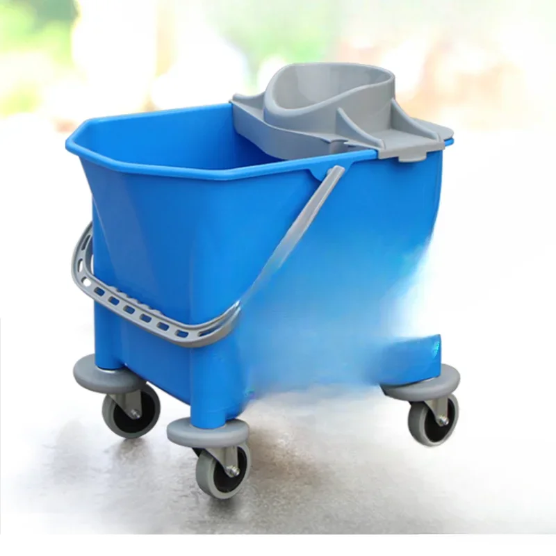 SB B25 25L round head mop bucket, hand-held plastic squeeze with wheels