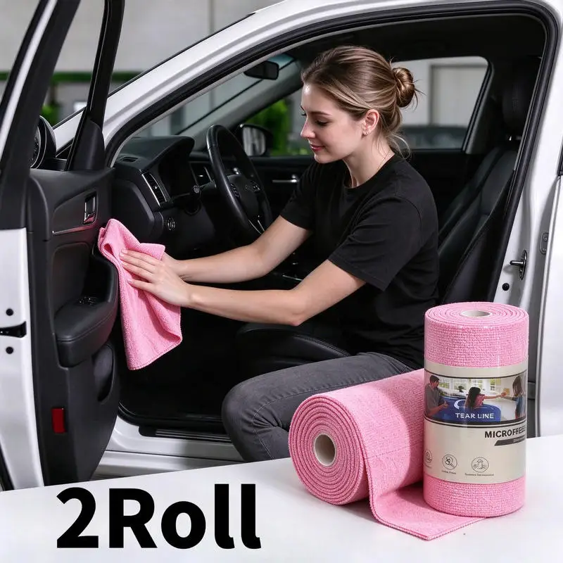 2 Roll Total Length Is 4m,Household Kitchen Towel Roll,Dishcloth, Suitable For Living Room,Bedroom,Kitchen Cleaning Supplies