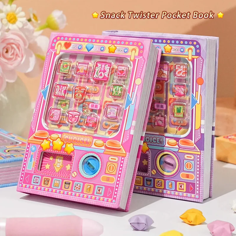 New Creative Snack Gashapon Machine A7 Stress Relief Pocket Book Interactive Game Fun Educational Color Page Notebook Kids Gift