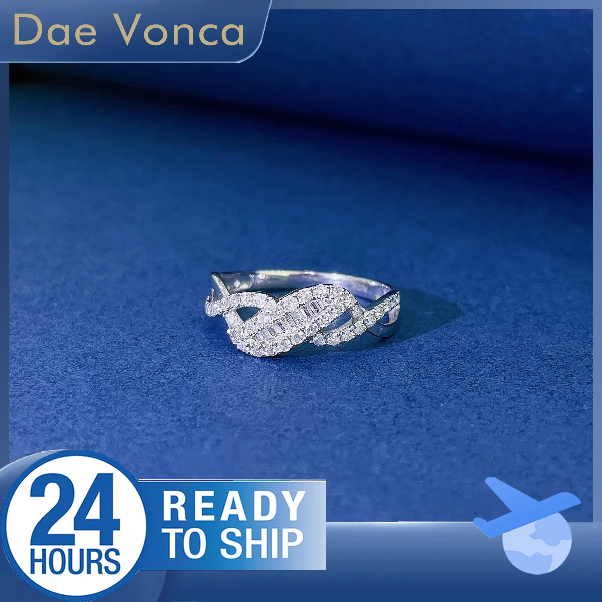 

18K White Gold Total 0.38ct Natural Diamond Ring Wave Shaped Natural Diamond Band Ring Engagement Ring Wedding Ring