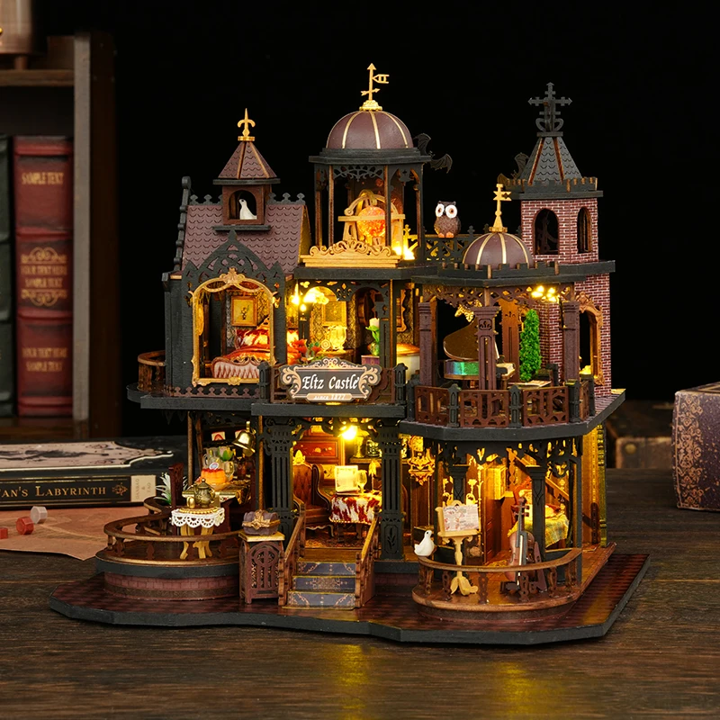 

DIY Wooden Miniature Doll House 3D Puzzle Assembly Model Building With Furniture Lights Dollhouses For Friends Birthday Gifts