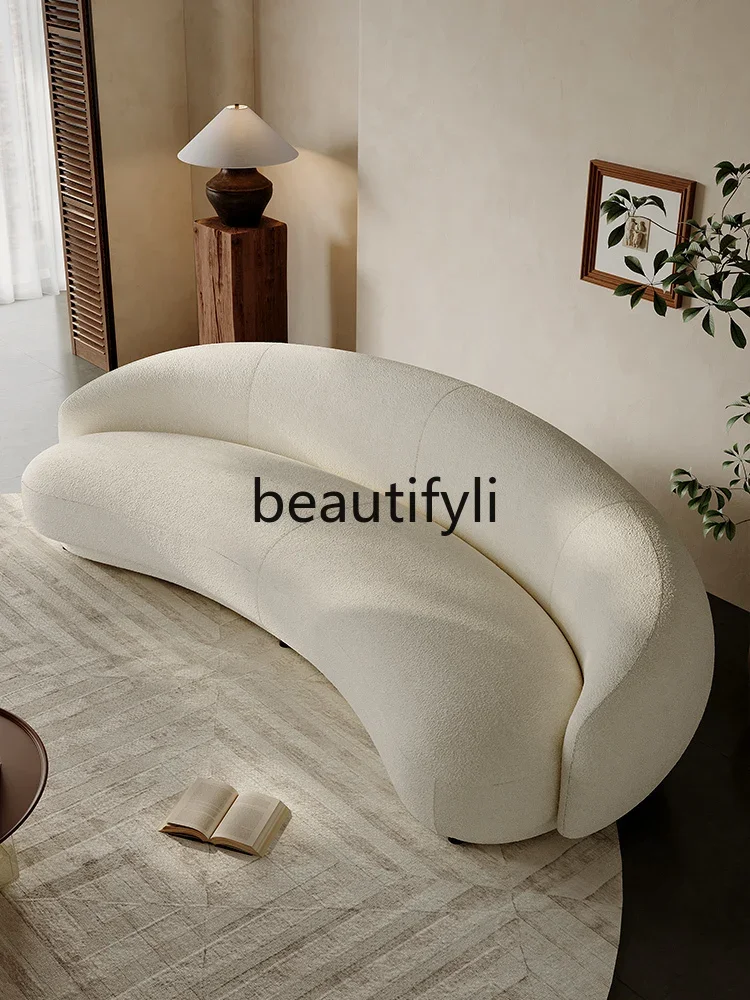 

yj32 Modern minimalist cashew fabric sofa Nordic light luxury wabi wind creative living room special-shaped designer