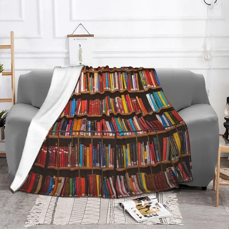 Bookworm Antique Books Blankets Vintage Library Flannel Awesome Warm Throw Blanket for Home Spring Autumn