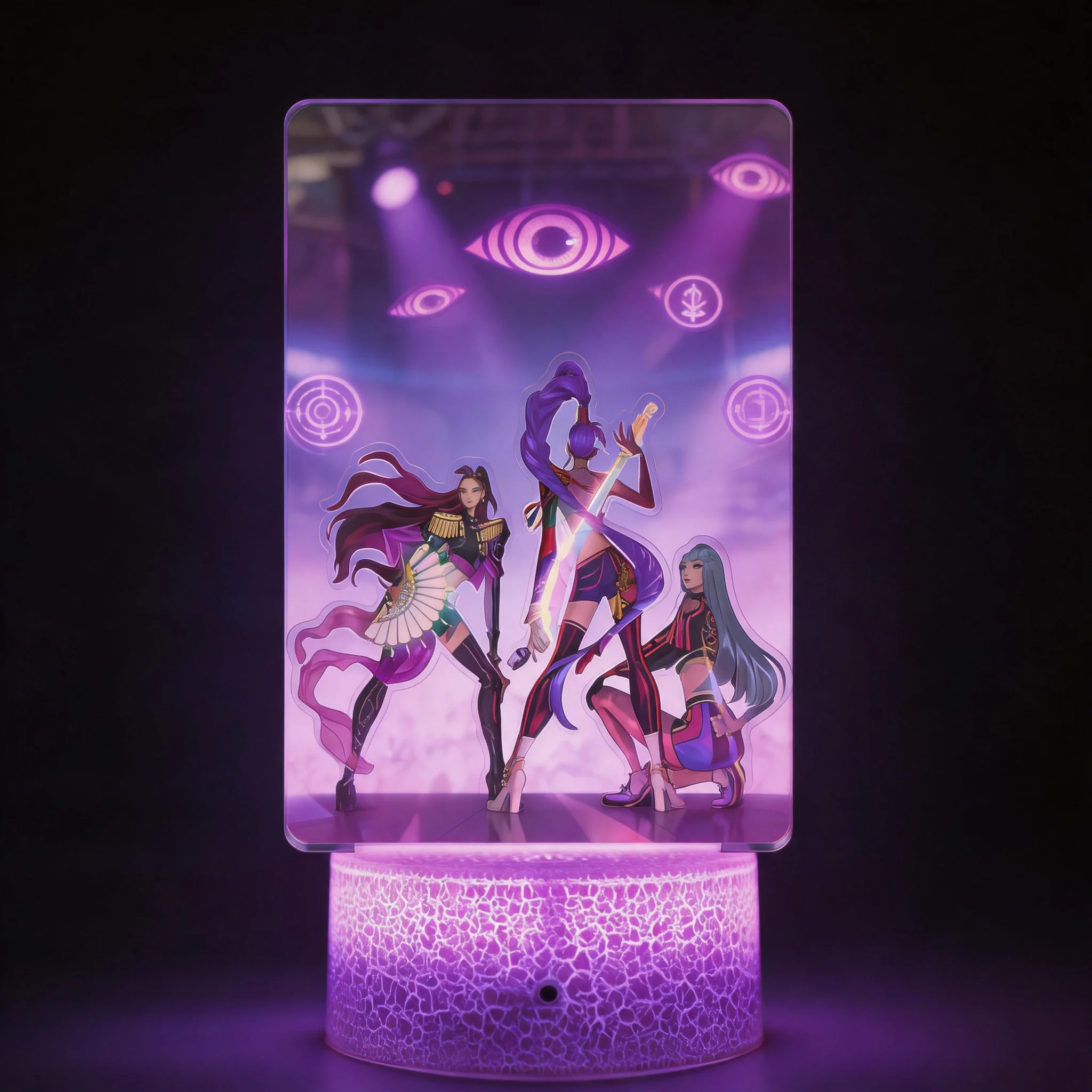 KPop Demon Hunters RGB LED Night Light, 16-Color Changing Anime Figure Statue, Remote Control Mood Lamp for Desk Bedroom - Detail 1