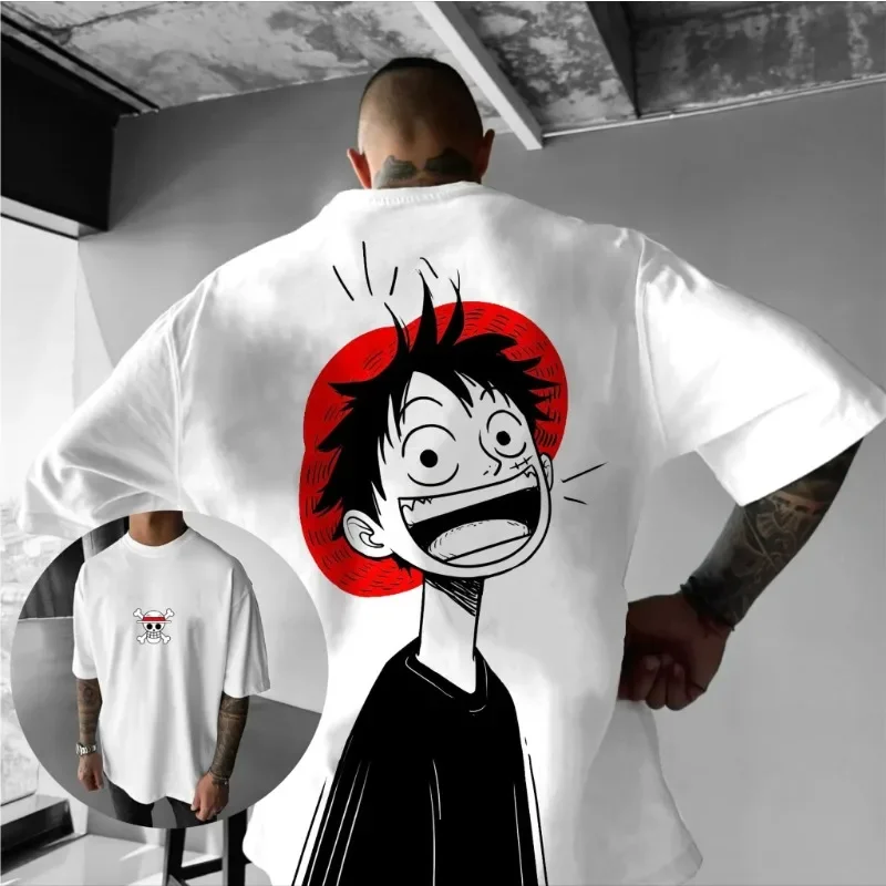 เสื้อยืดลายวันพีซ คอลเลคชั่น 2025 แฟชั่นใหม่สุดฮิต สินค้าลิขสิทธิ์แท้ ทรงหลวม ใส่ได้ทั้งชายและหญิง เสื้ออนิเมะ ผ้าฝ้ายเนื้อนุ่ม พิมพ์ลายวินเทจ