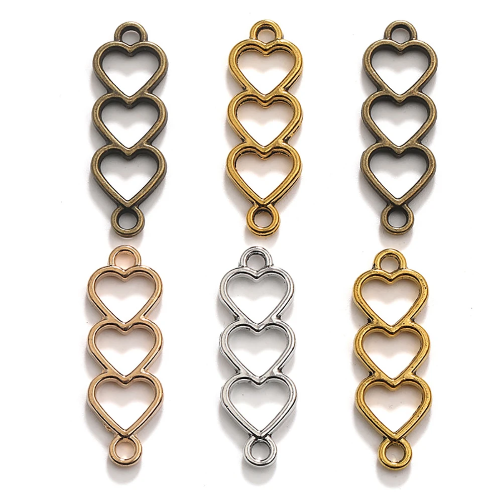 200pcs/lot DIY Jewelry Accessories Alloy Hollow Out Love  Earring Connector Bracelet  Pendant