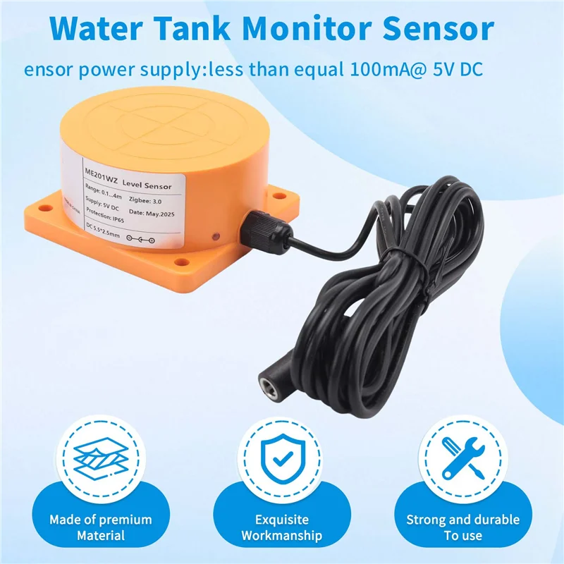 

ABKN-Tuya Smart Zigbee ультразвуковой монитор уровня резервуара для воды датчик оповещения в реальном времени управление через приложение для IOS и Android вилка европейского стандарта