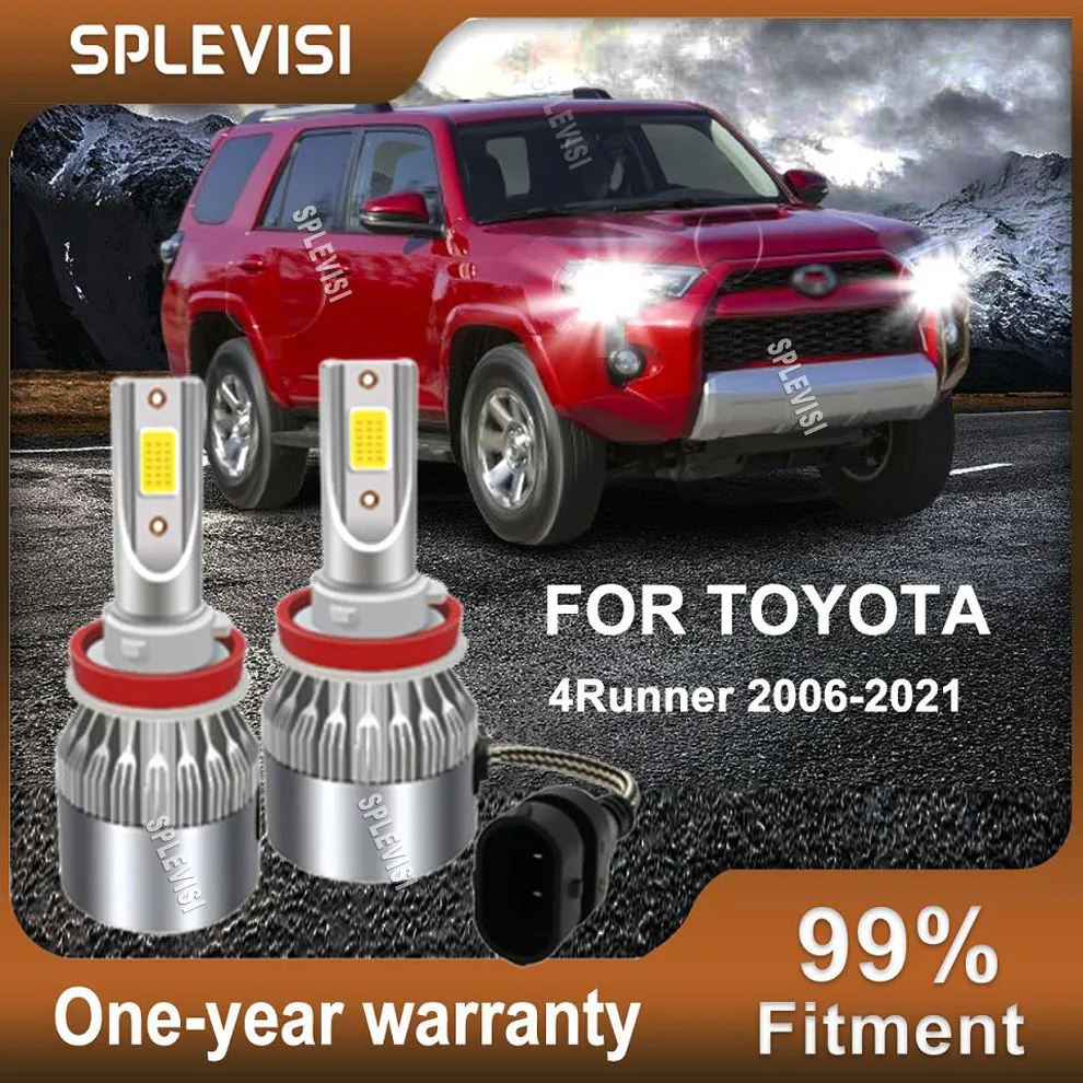 

2Pcs H11 LED Bulb Lamp Headlight Low Beam 6000K White For Toyota 4Runner 2006-2021 2007 2008 2009 2010 2011 2012 2013 2014