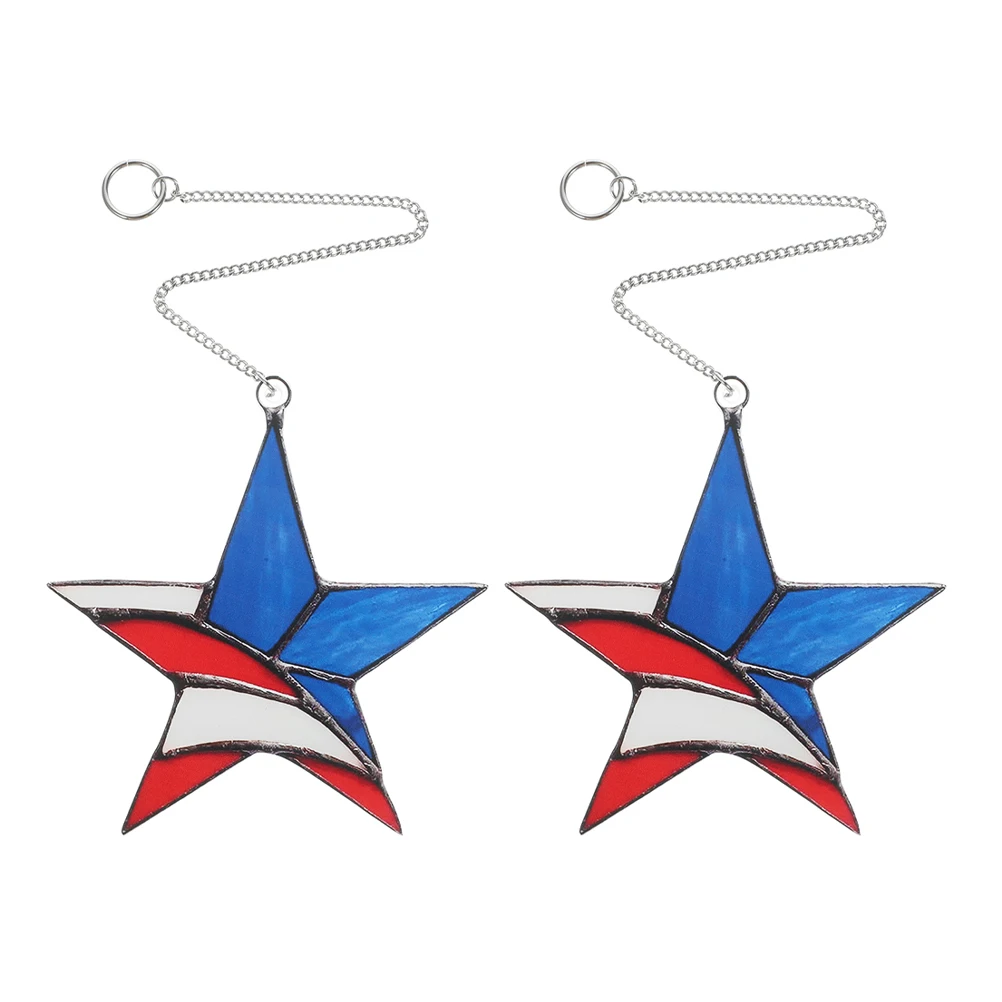 

2pcs Acrylic Garden Decor Star Window Hanging Suncatchers Living Room Balcony Wall Decor Vibrant Colors Handmade Durability