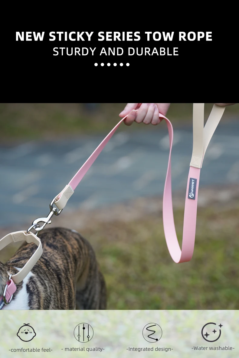 1,2 m/1,5 m Luxus-PVC-Hunde leine wasserdichte, haltbare, starke Hunde leinen Macaron helle Hunde trainings leine für kleine große Hunde – Detail 1