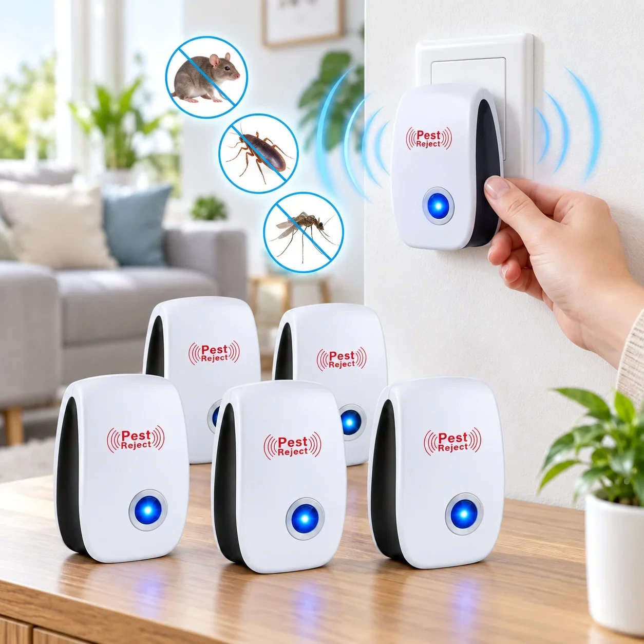 Ultrasonic Insect Repellent Electronic Insect Repellent Safe Mosquito Rat Cockroach Insect Repellent Household Indoor Use