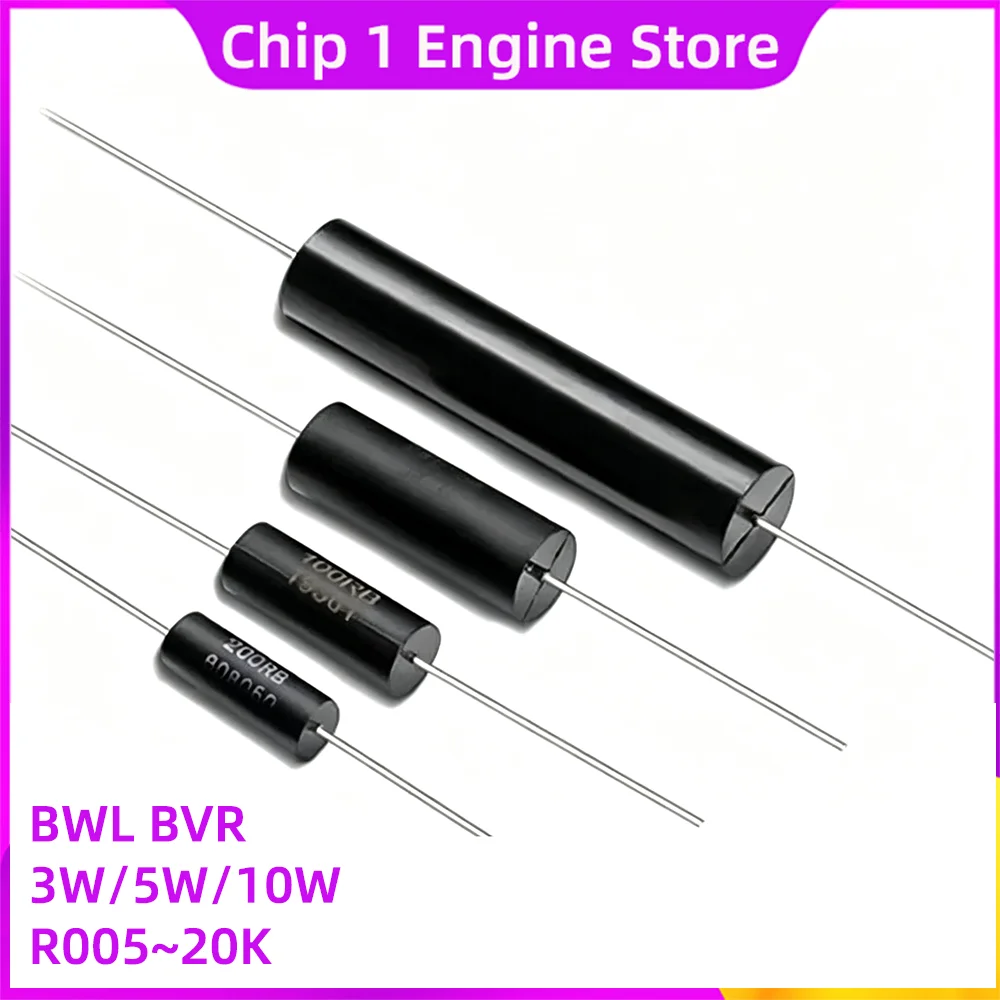 Low TCR Non-Inductive Low Resistance Sampling Resistor 3W 5W 10W BWL High Precision Resistor 0.1% 100R 500R 1K R005 10K 20K