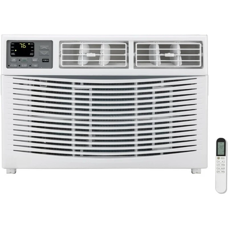 

8000 BTU Window Air Conditioner with Heater 4 in 1 Cooling Unit Dehumidifier Fan Remote Control for Room up to 350 Sq Ft