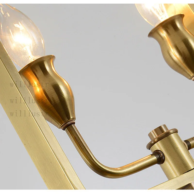 Modern Copper Hanging Light Brass Candle Pendant Lamp Suspension Lighting Hotel Cafe Bar Mall Country Nordic Ceiling Chandelier