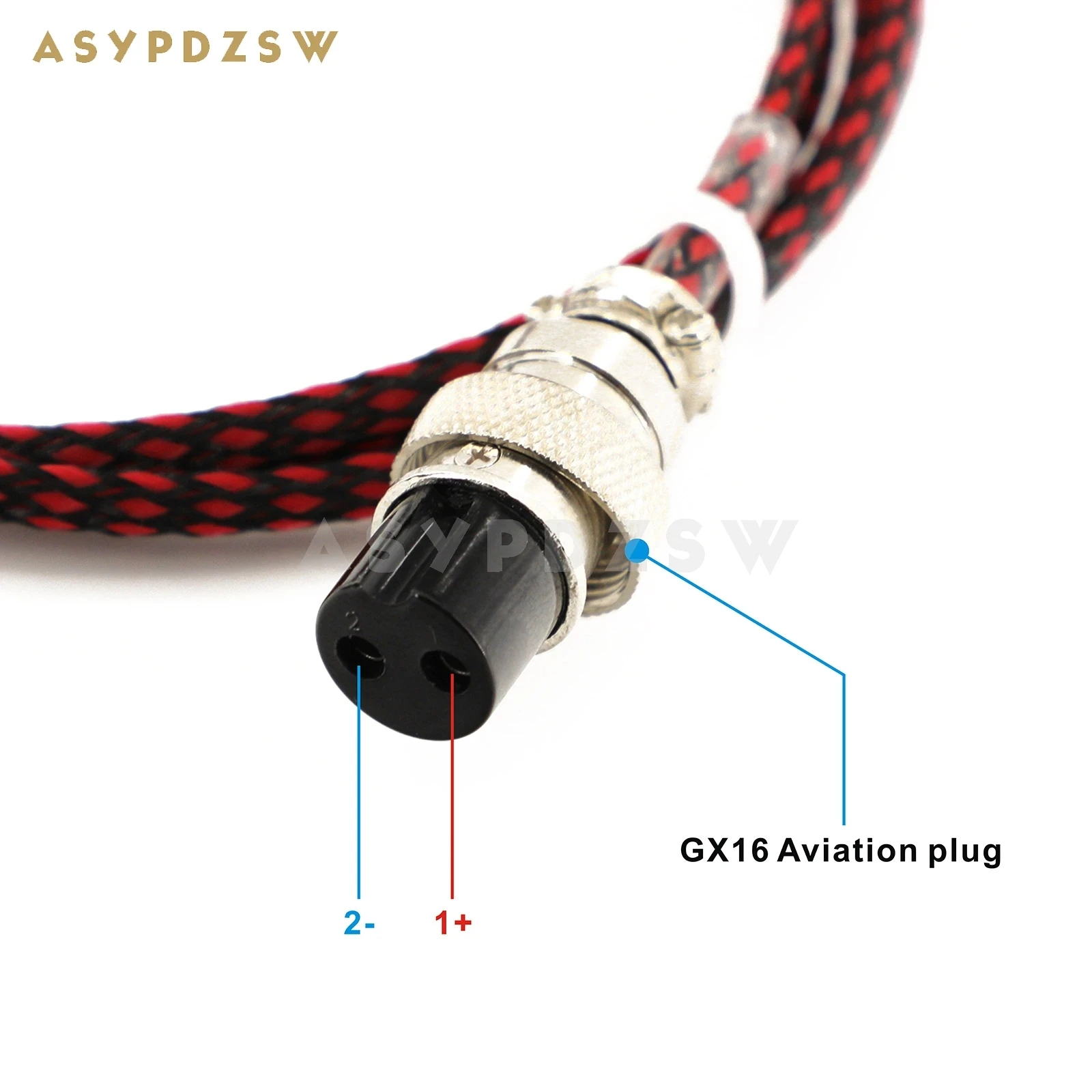 1.2M GX16-2 Pin to 5.5*2.1mm Silver plated DC Linear power supply Air output cable