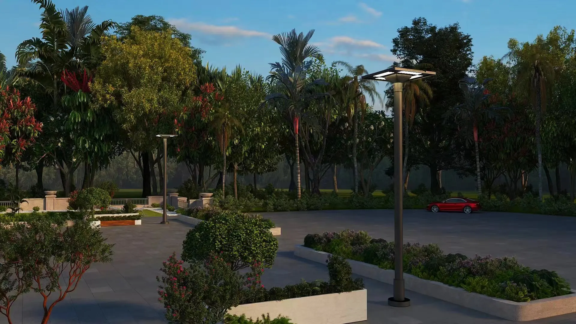 20W 30W IP65 Solar Street Lamp LED Outdoor Courtyard Garden Walkway Commercial Residential Landscape