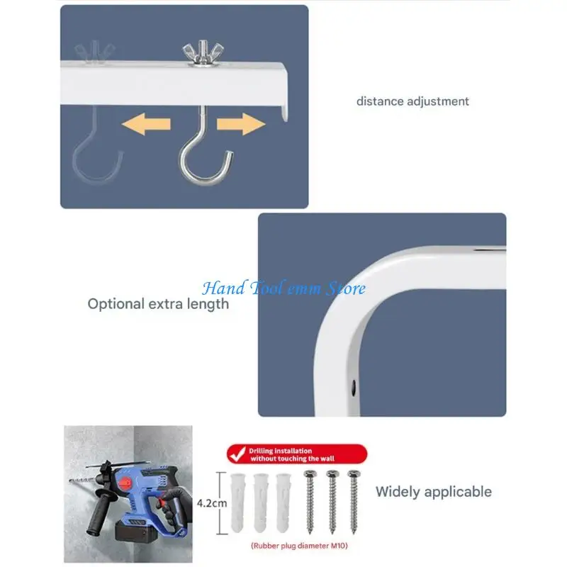H37F Universal Projector Screen Wall Mount L Brackets Wall Hanging Mount Adjustable Extension Mounting Hook  Household