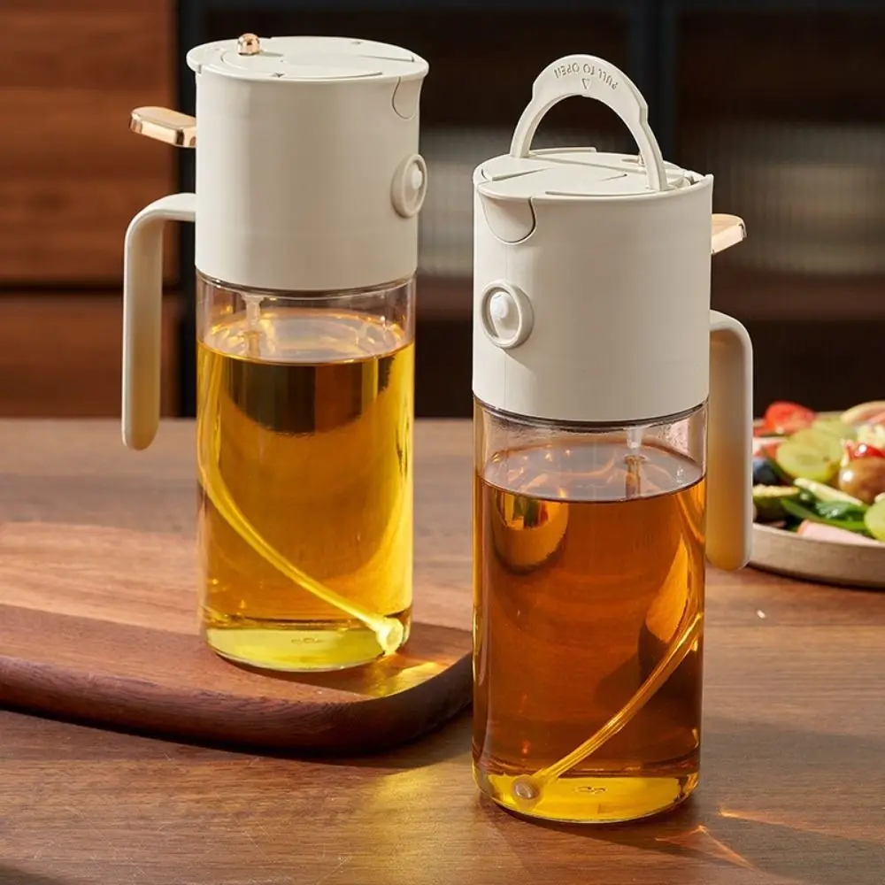 Practical 580 ML 2-in-1 Oil Sprayer Glass Sealed Dual-Purpose Oil Bottle Refillable Leak-Proof Cooking Oil Tank Kitchen