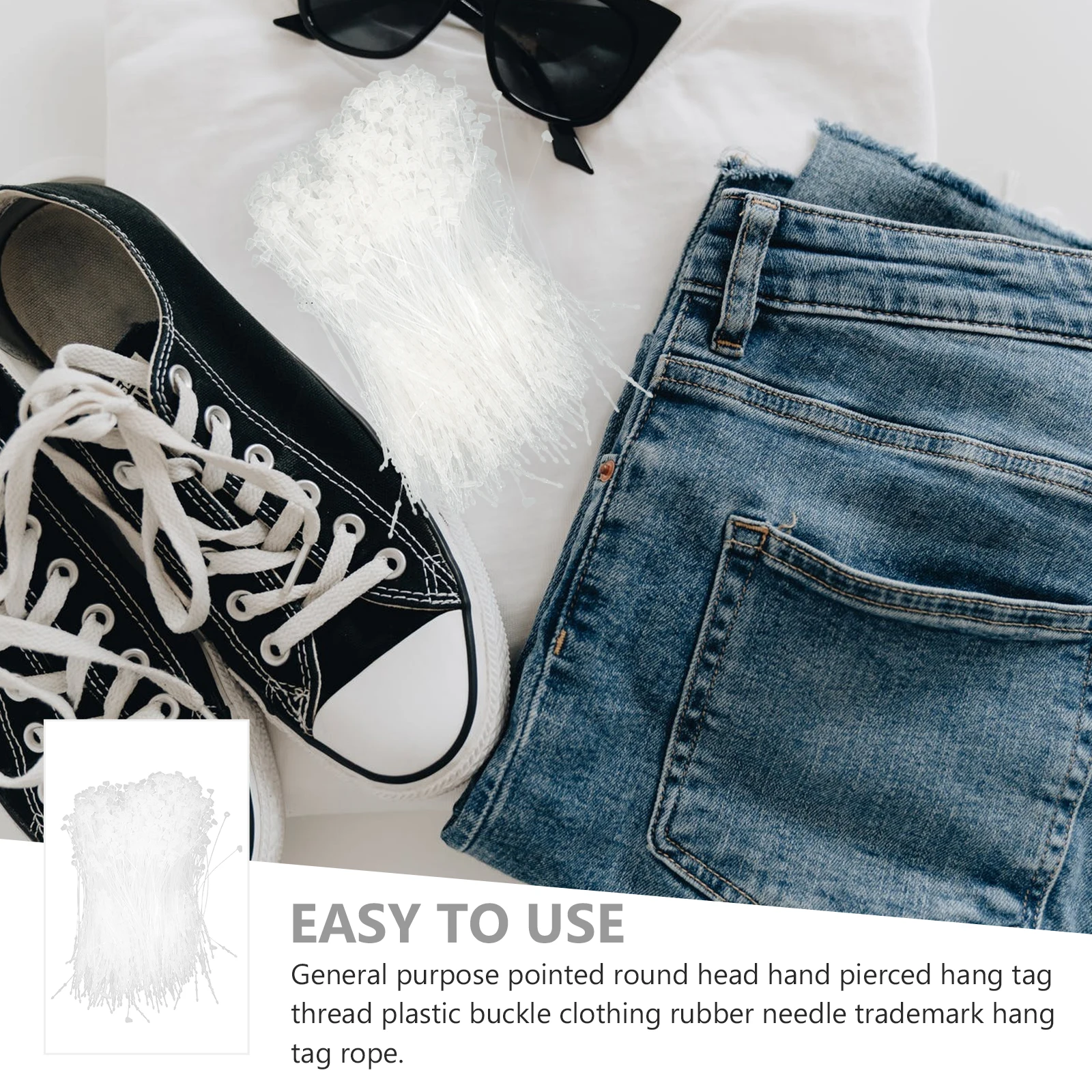 

2 Bags Plastic Tag Fasteners Hand Threading Needle Labels Security Price Ties Compact Storage Rope Clothing Tag