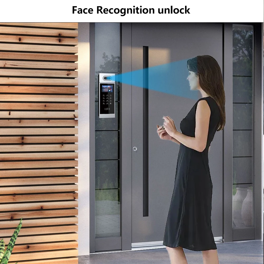 얼굴 인식 IP 비디오 인터콤, 2개 아파트용 유선 비디오 도어폰 시스템