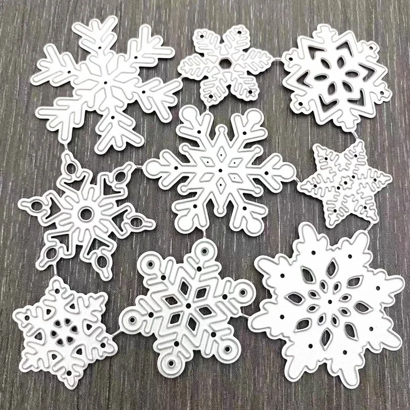 Christmas New Year Craft Decoration Snowflake Cutting Dies Scrapbooking Album Stencils Die Cut Paper Card Embossing