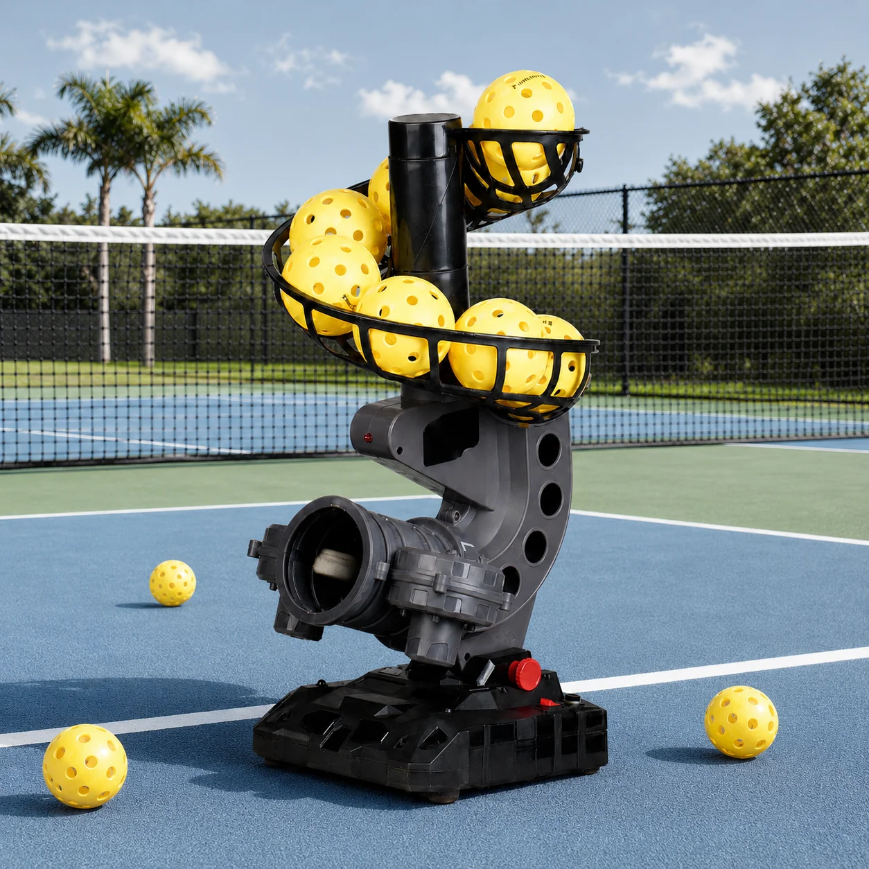 Adjustable Speed, Variable Trajectory, Auto Ball Launcher, Solo Drill Trainer for Kids and Adults