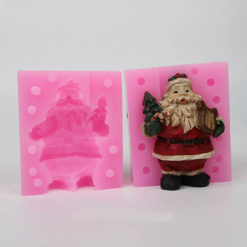 

3D santa Christmas Silicone molds soap mold silicone soap molds silica gel die 3D santa Christma Aroma stone moulds candle mould