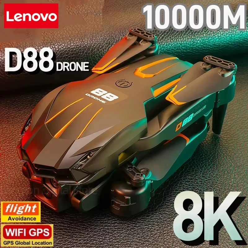 

Дрон D88 HD 8K с двойной камерой, профессиональная аэрофотосъемка, оптический поток, удар жестов, складной квадрокоптер ﻿ Новый