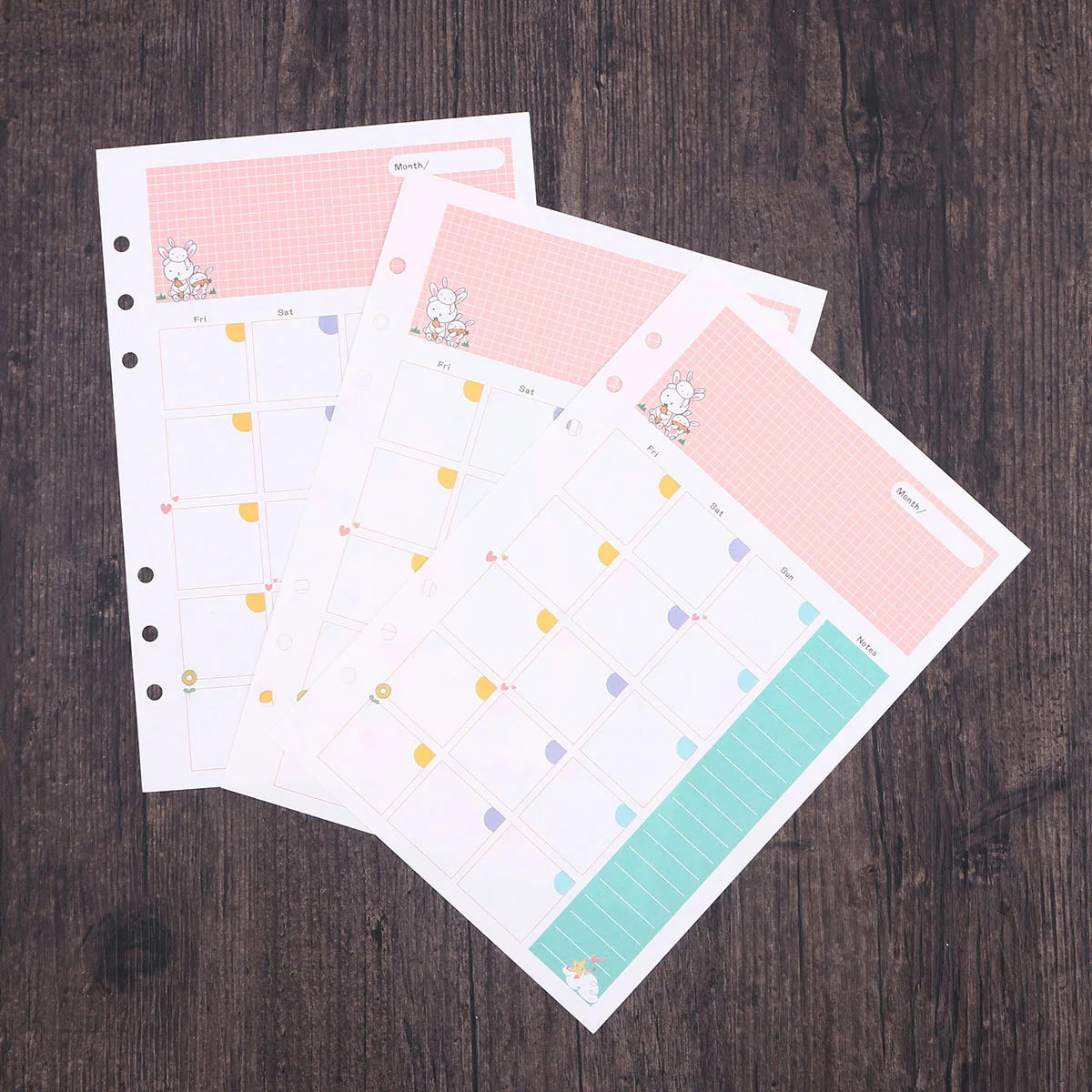 

2 Pcs Binder Planner Inserts The Notebook 6 Holes Paper Refills A5 Filler College Filling