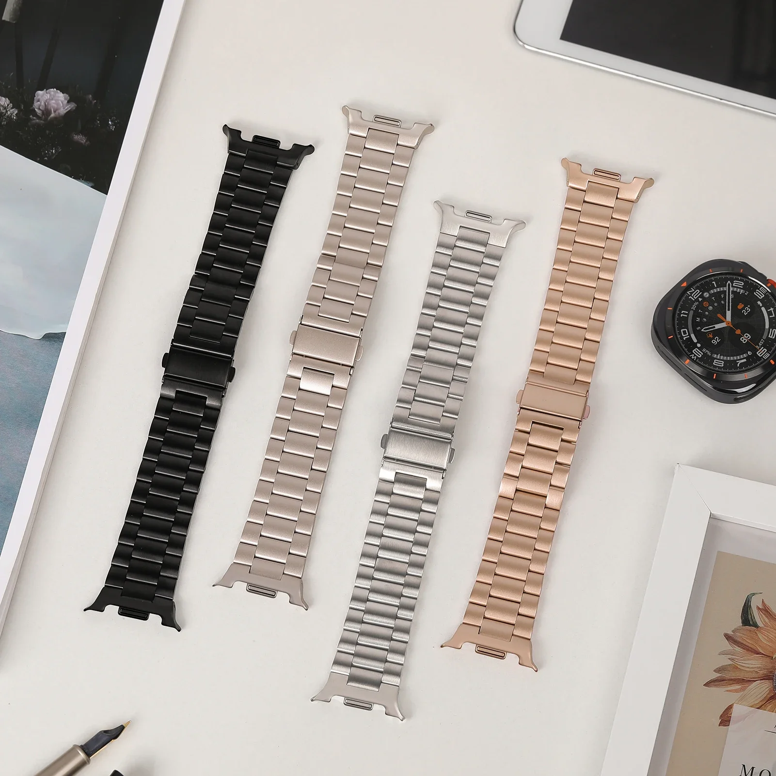 Stainless Steel Watchband Bracelet for Samsung Galaxy Watch 8 Classic 46mm Metal Strap Correa Compatible with 40mm 44mm Bands image 6
