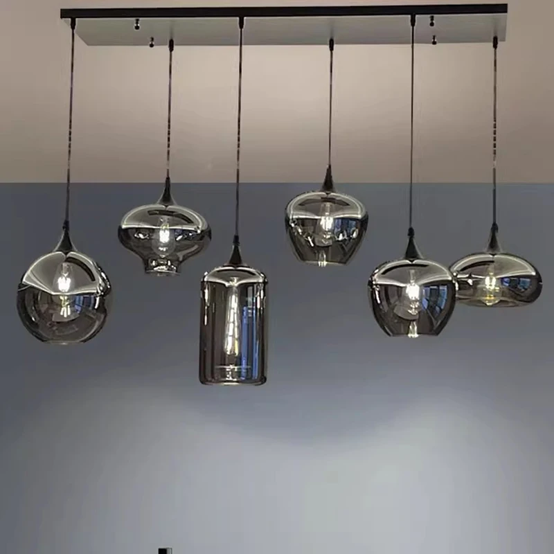 

Italian Postmodern smoky grey led artistic modelling Chandelier Lighting,Lustre Suspension Luminaire Lampen for Living room