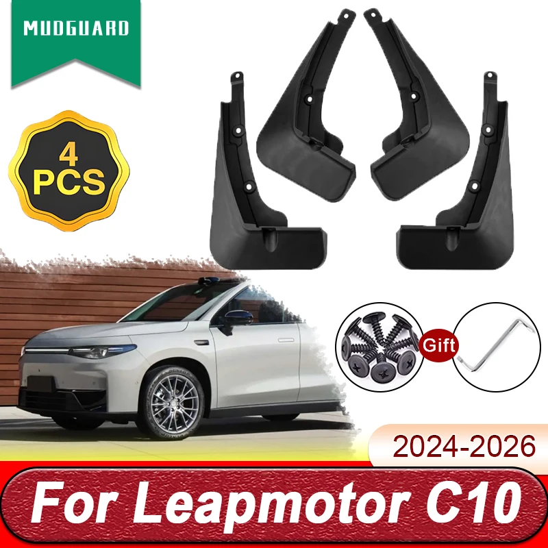 

4PCS Mud Flaps for Leapmotor C10 2024 2025 2026 Auto Front Rear wheel Mud Guard Wheel Splash Guards Anti-scratch Car Accessories