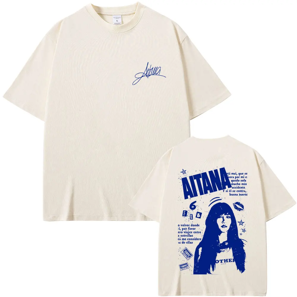 

Singer Aitana Face Graphic T Shirt Fans Gift CUARTO AZUL World Tour 2026 Merch T-shirt Men Women Fashion Casual Cotton T-shirts