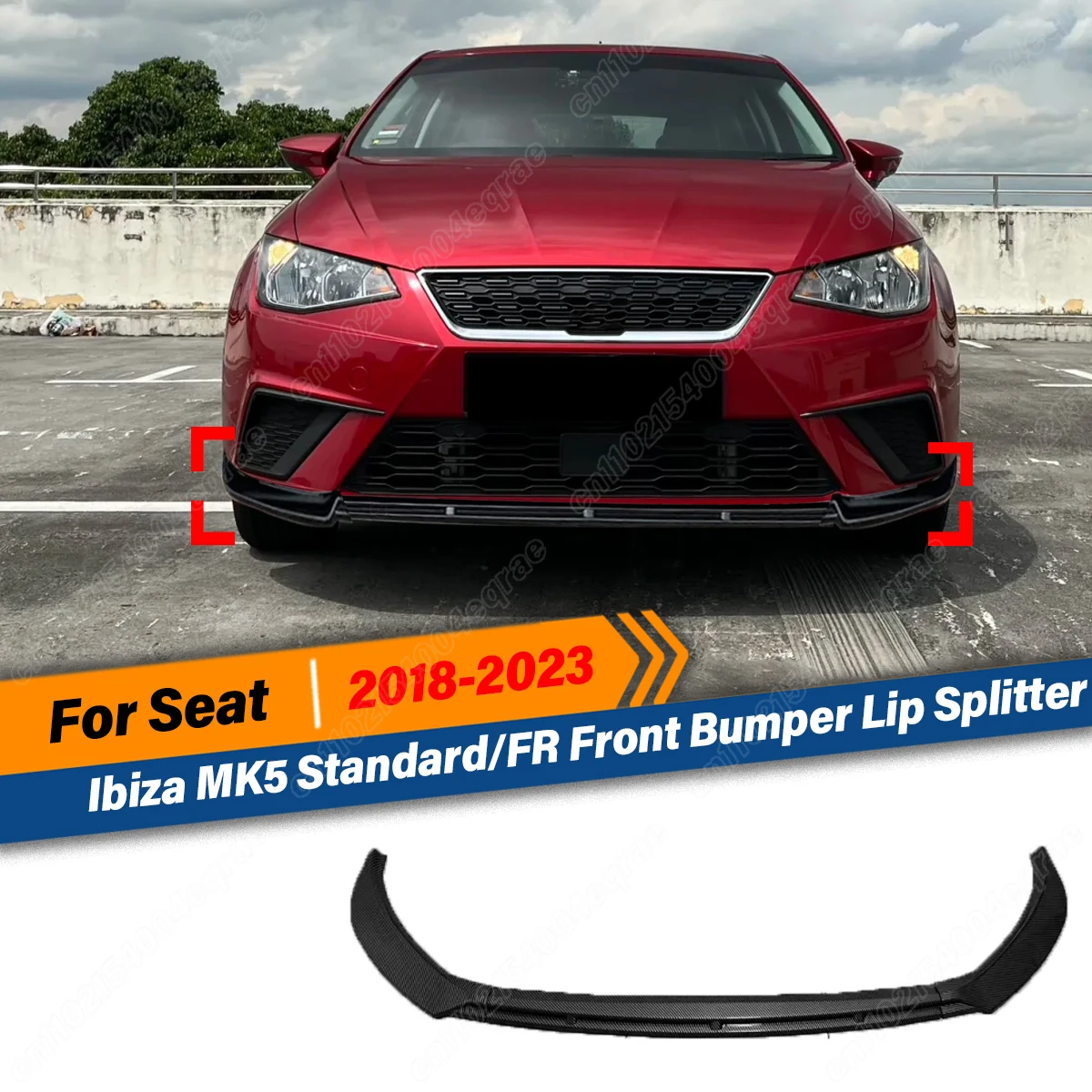 

For Seat Ibiza MK5 Standard/FR 2018 2019 2020 2021 2022 2023 2024 Front Bumper Diverter Lip Spoiler Guard Body Modification Kit