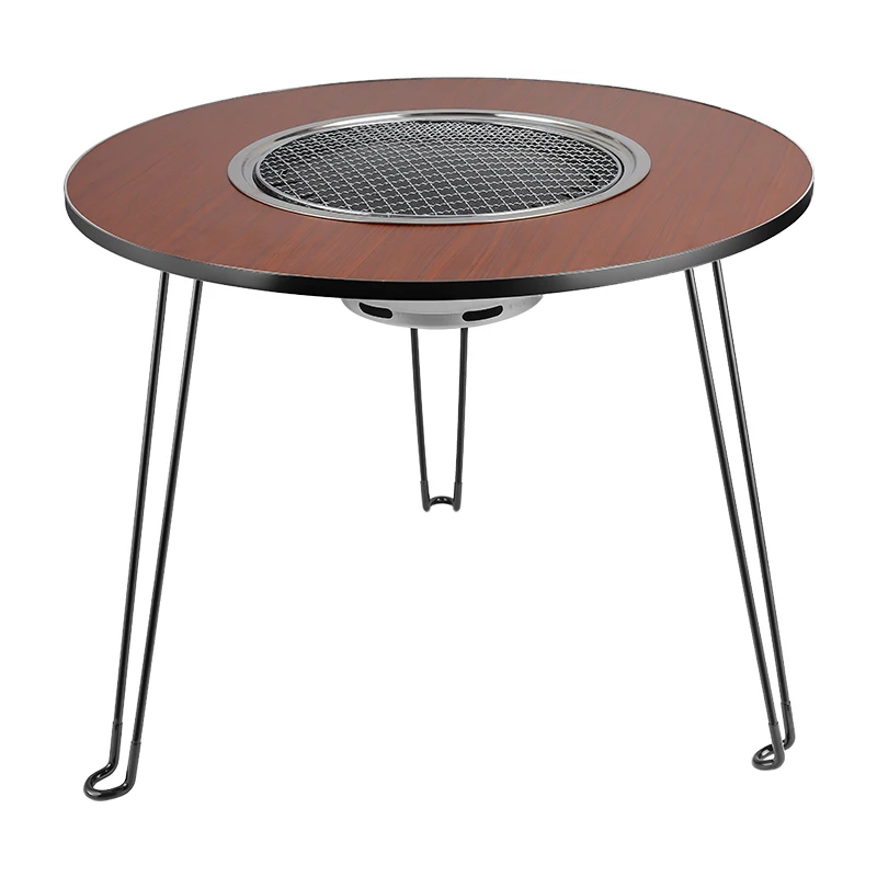 Outdoor grill household smokeless portable folding table charcoal outdoor patio