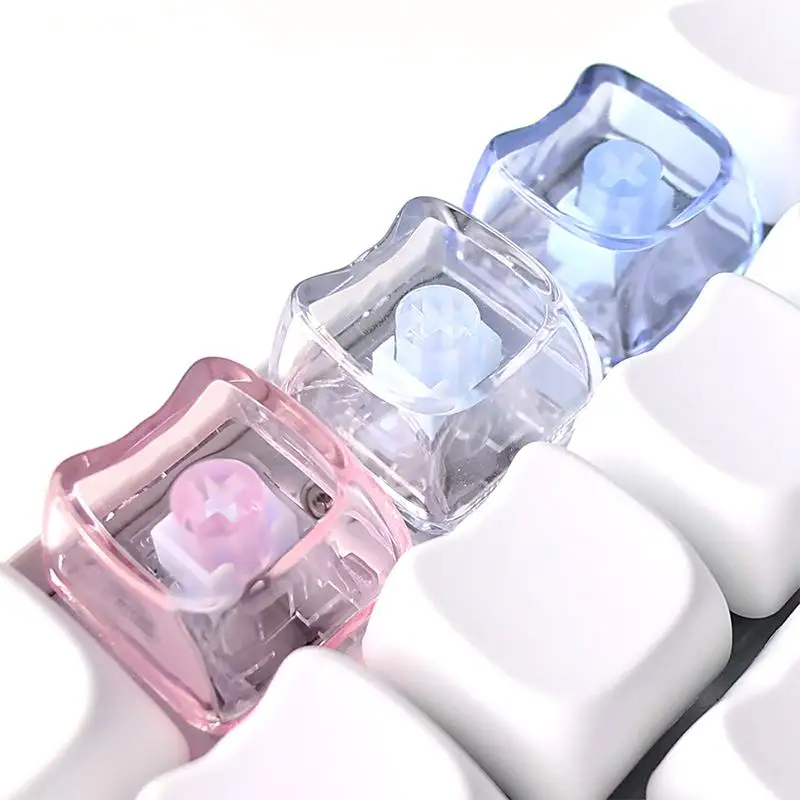 10/20Pcs Cute Cat Transparent PBT Keycaps 1U Blank MAO Profile for Mechanical Gaming Keyboard DIY Use