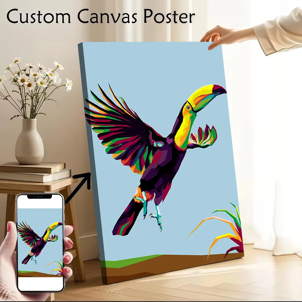 Flaying Bird in Trend Canvas Poster Wall Art Customizable High Quality Printed Picture for Home Decor Ornaments Bedroom Painting